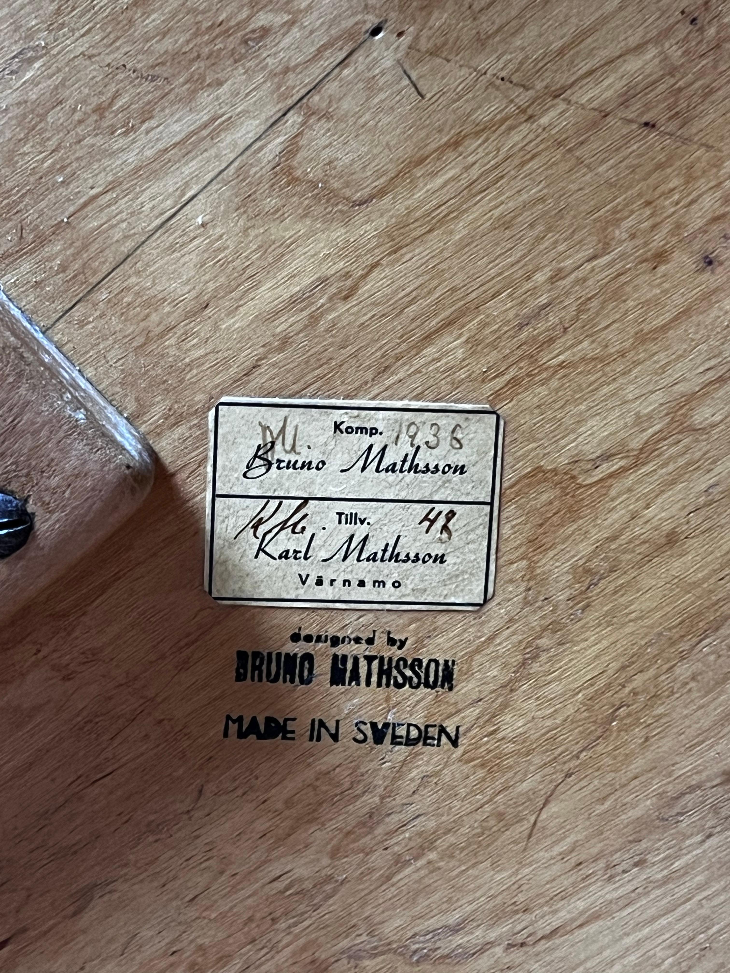 Metà XX secolo Bruno Mathsson raro tavolino originale del 1936 in legno di radica e betulla, da collezione, nuovo di zecca in vendita