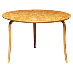 Bruno Mathsson raro tavolino originale del 1936 in legno di radica e betulla, da collezione, nuovo di zecca