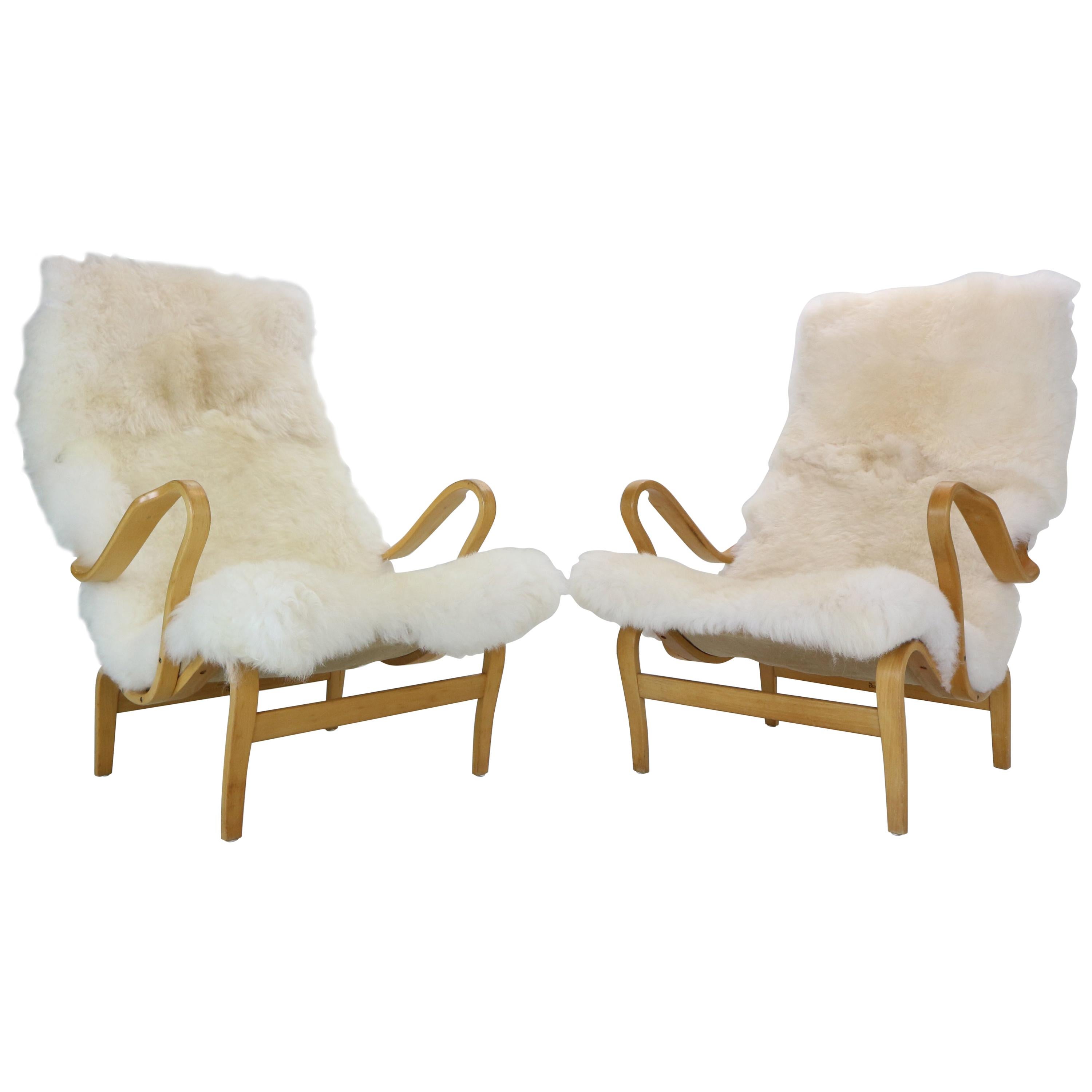 Bruno Mathsson Set of 2 "Pernilla" Lounge Chairs for DUX, 1969, Sweden