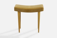 Bruno Mathsson, Hocker, Holz, Mohair, Schweden, 1940er Jahre