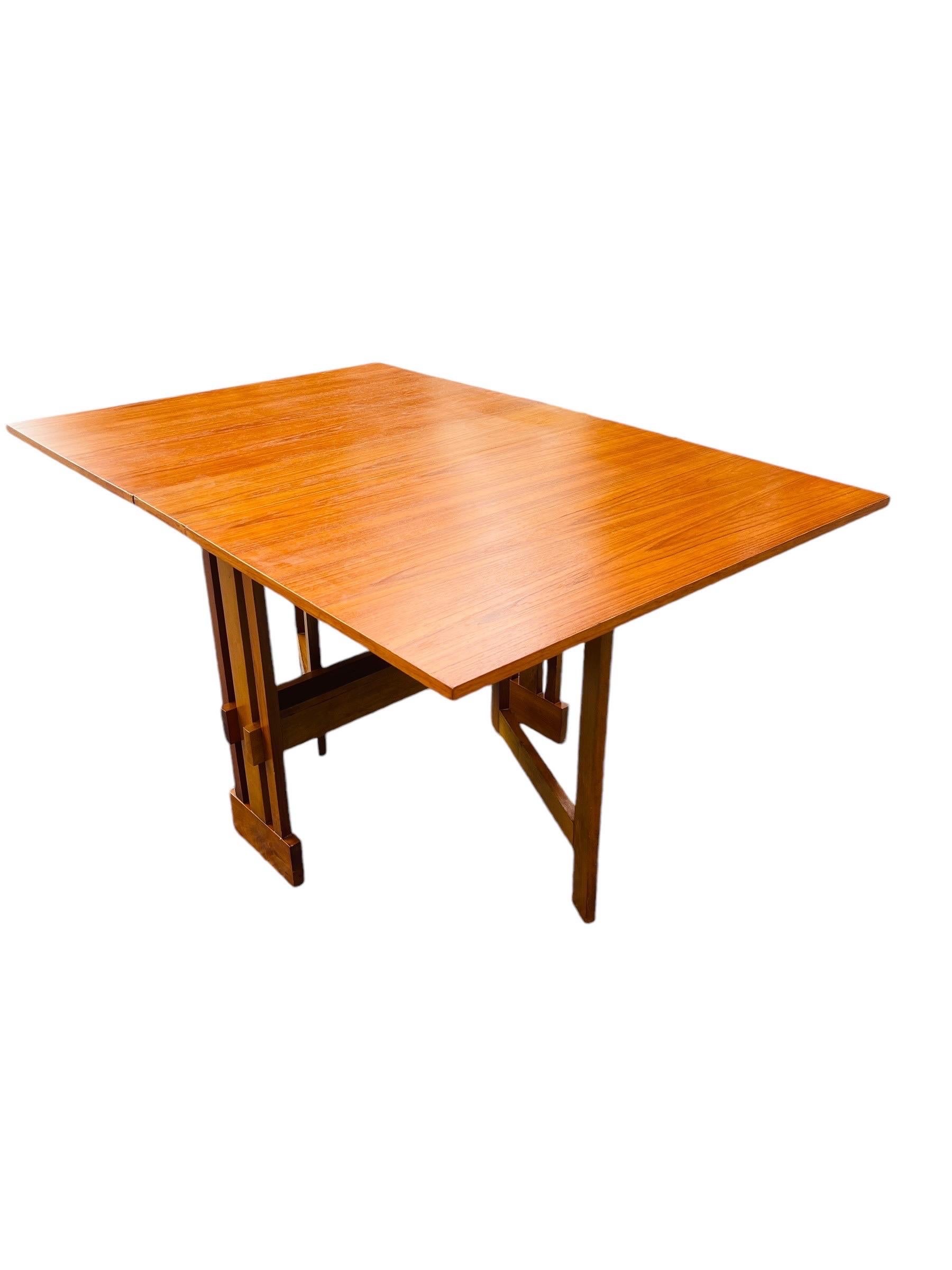 Bruno Mathsson Style Danish Modern Teak Folding Dining Table 3