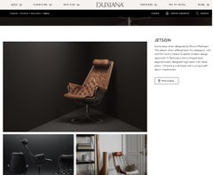 BRUNO MATHSSON SILLÓN SWEDiSH DUXIANA JETSON SILLÓN GIRATORIO DE CUERO GRIS