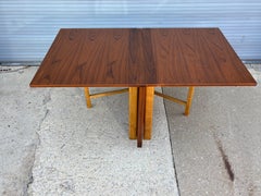 Bruno Mathsson Teak and Birch Maria Table, signed & dated, 1966