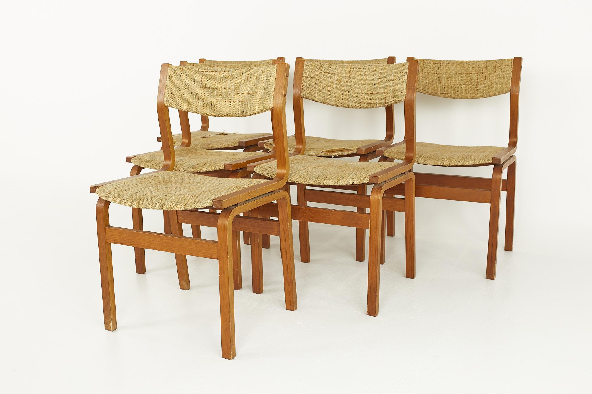 Mid-Century Modern Bruno Mathsson Thonet Style Mid Century Bentwood Dining Chairs, Set of 6