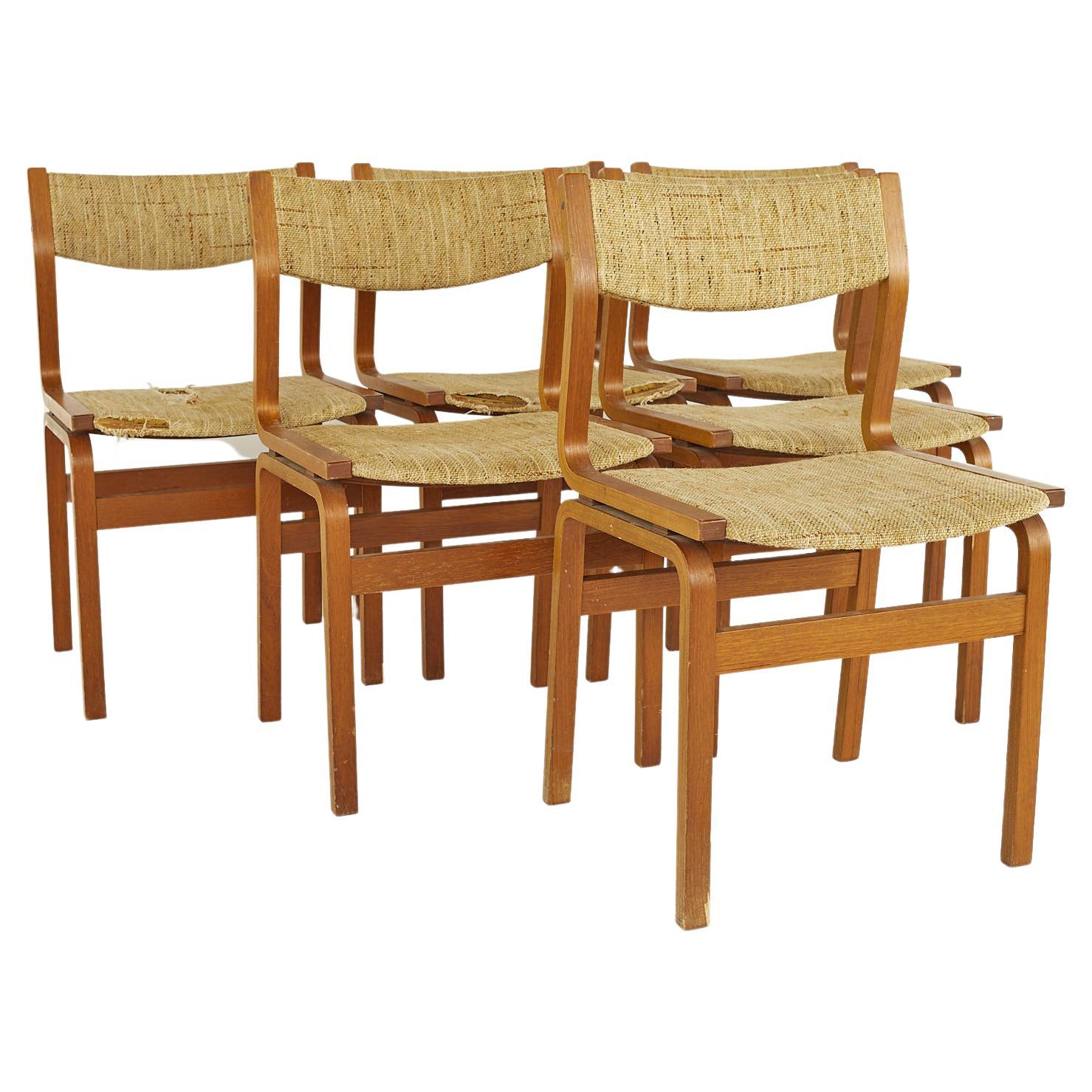 Bruno Mathsson Thonet Style Mid Century Bentwood Dining Chairs, Set of 6