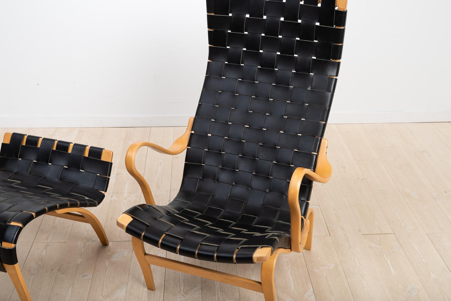 Bruno Matsson Lounge Chair Pernilla 2 and Ottoman Pernilla 69 2