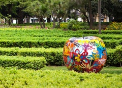 Sculpture de jardin 3D pomme Graffiti