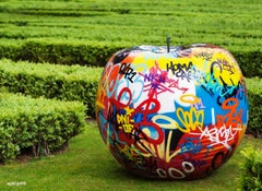 Graffiti Apple 3D Garden Sculpture 
