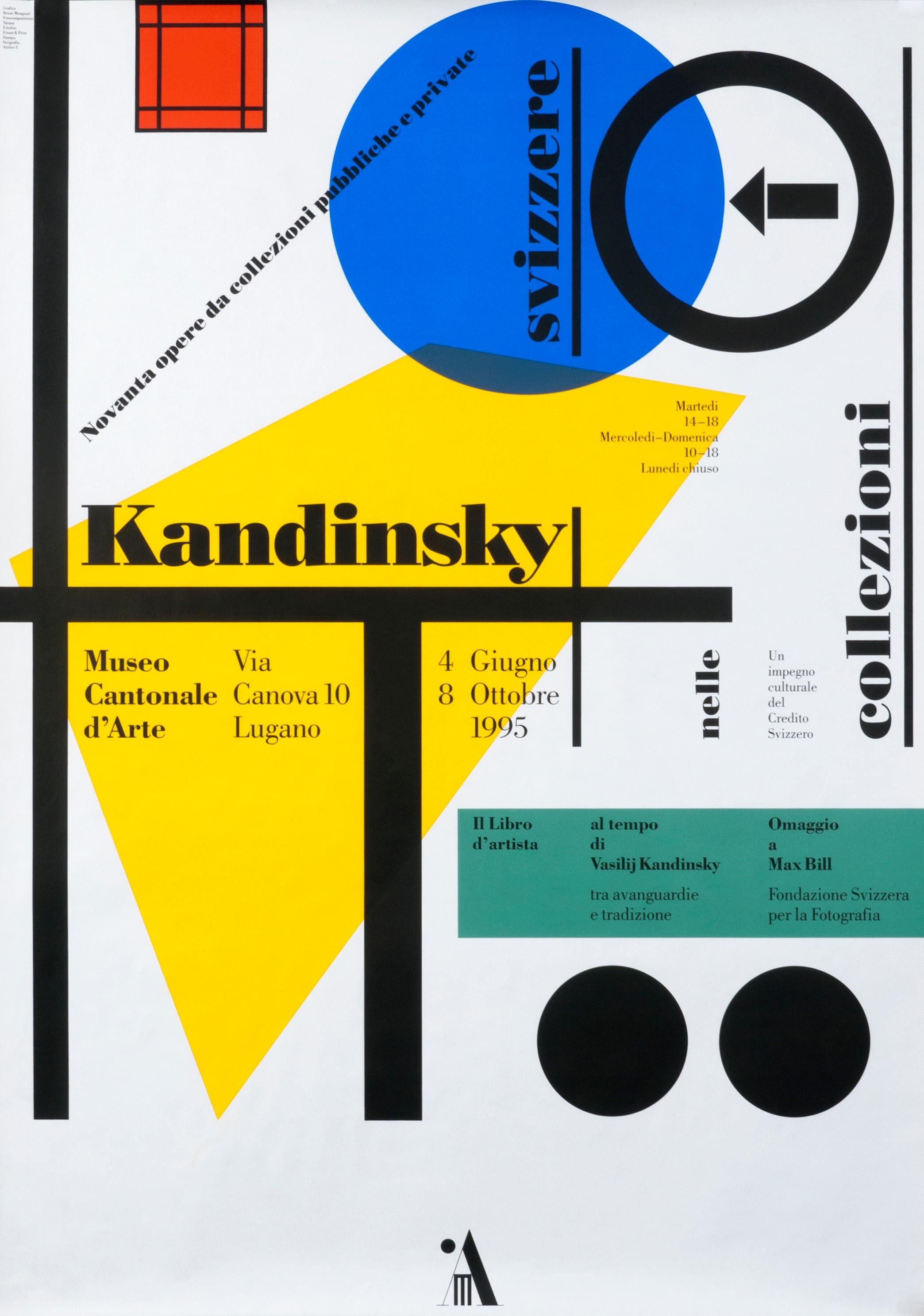 "Kandinsky - Museo Cantonale d'Arte" Original Vintage Art Exhibition Poster - Print by Bruno Monguzzi