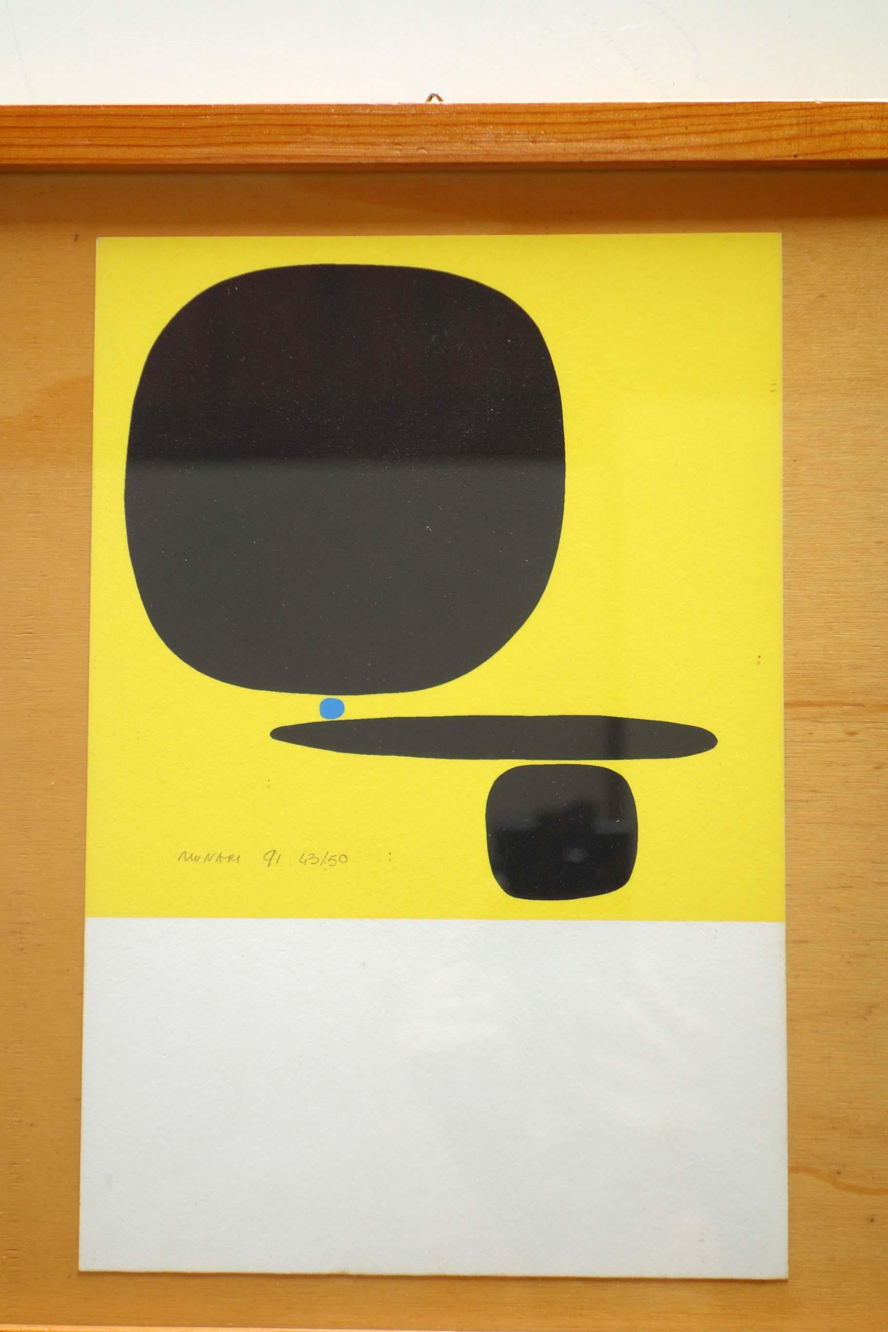 Bruno Munari
Untitled
1991

Serigraph on paper
Ed. 43/50
Wood Frame

frame size: h30x25.5x3 cm
paper frame: h24x16 cm