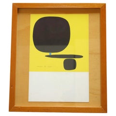 BRUNO MUNARI 1991 serigrafía Negro Amarillo Firmado 43/50