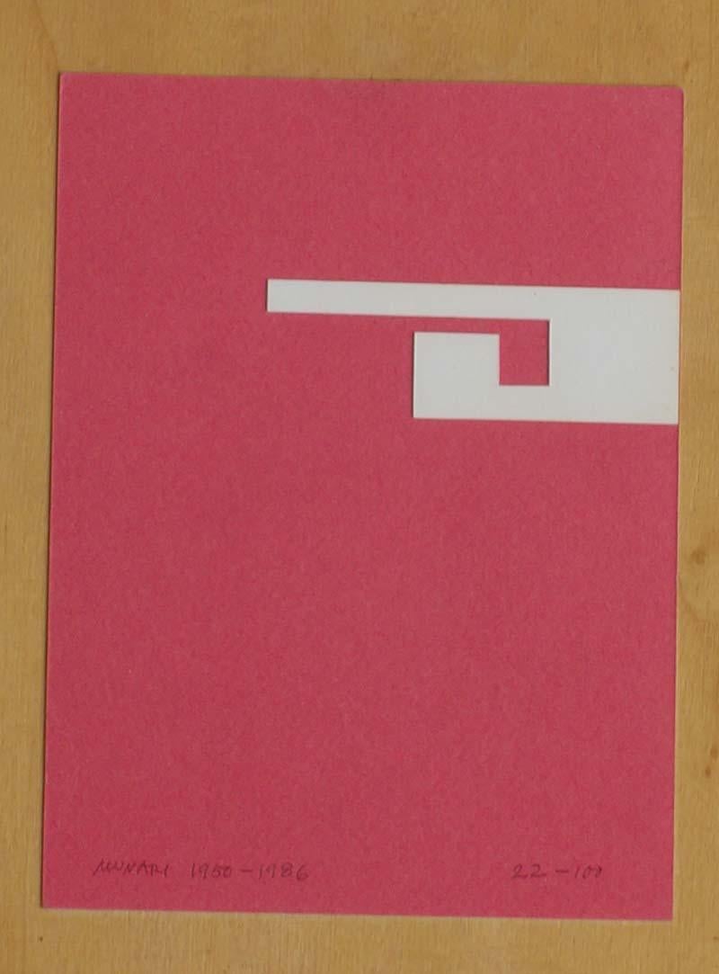 BRUNO MUNARI 1986 serigrafía Rosa Blanco Firmado 22/100 Moderno en venta