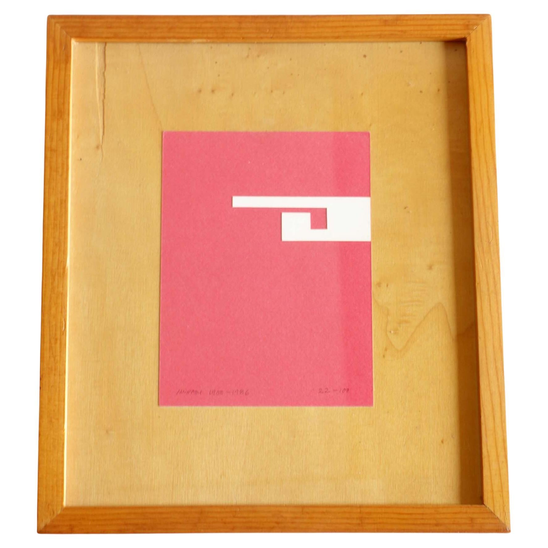 BRUNO MUNARI 1986 serigrafía Rosa Blanco Firmado 22/100