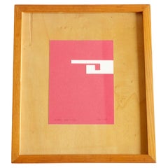 BRUNO MUNARI 1986 serigrafía Rosa Blanco Firmado 22/100