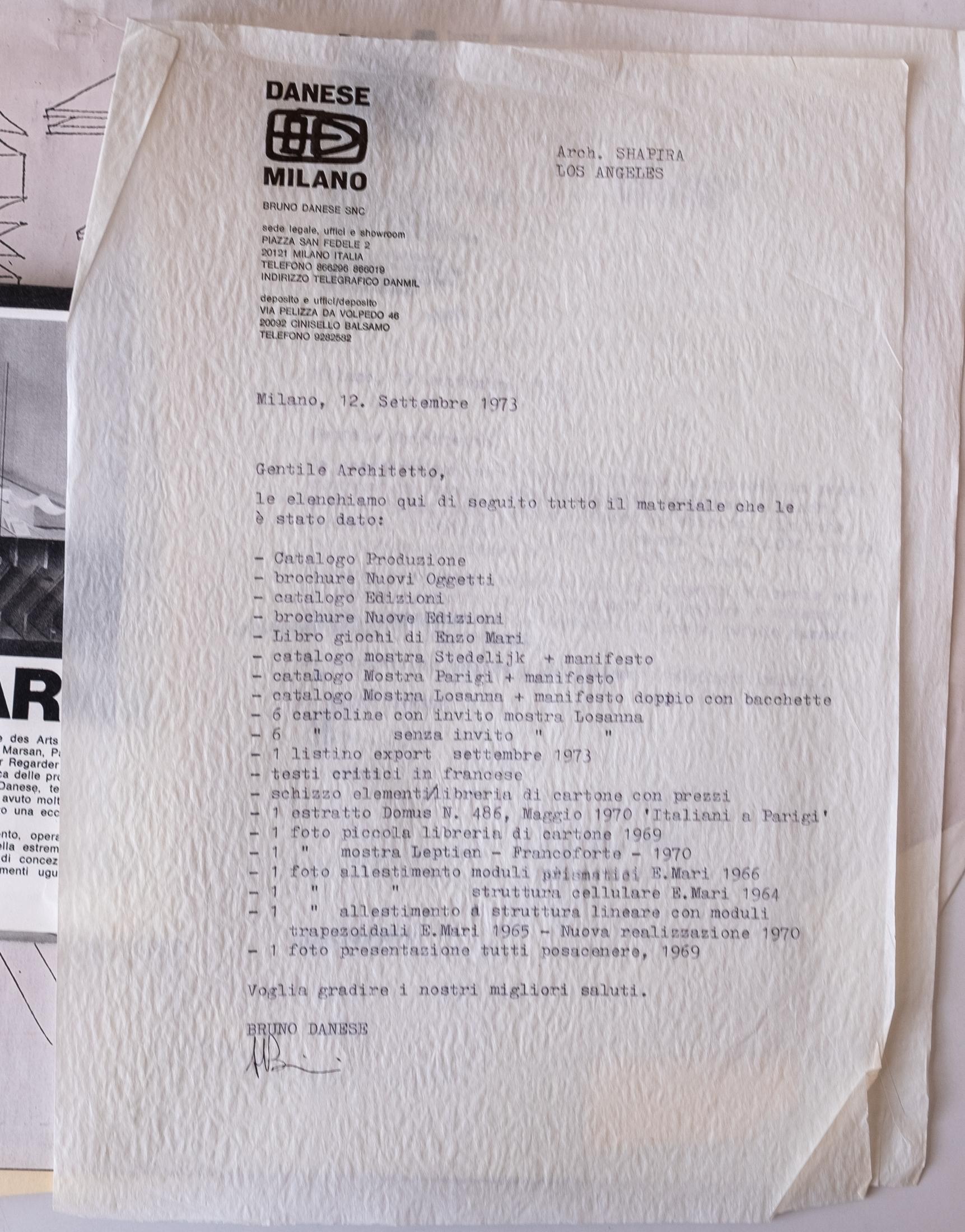 Bruno Munari et Enzo Mari Danese Catalogues photos lettres collection éphémère 3
