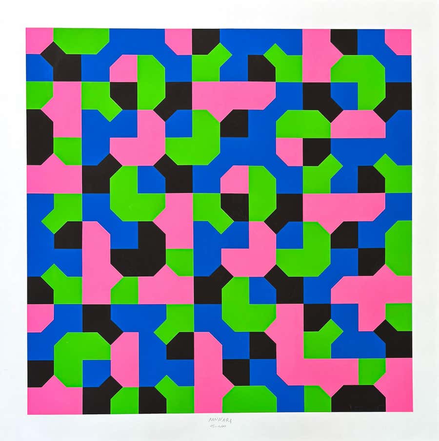 Bruno Munari (1907–1998) – Peano Curves – Screen print on Fabriano paper – 1991