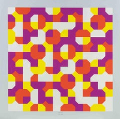 Courbes de Peano - Lithographie de Bruno Munari - 1991