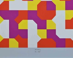 Peano Curves - Screen Print by Bruno Munari - 1991