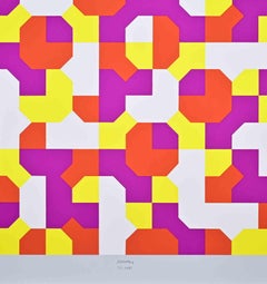 Peano Curves - Screen Print by Bruno Munari - 1991