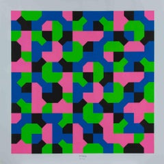 Peano Curves - Screen Print by Bruno Munari - 1991
