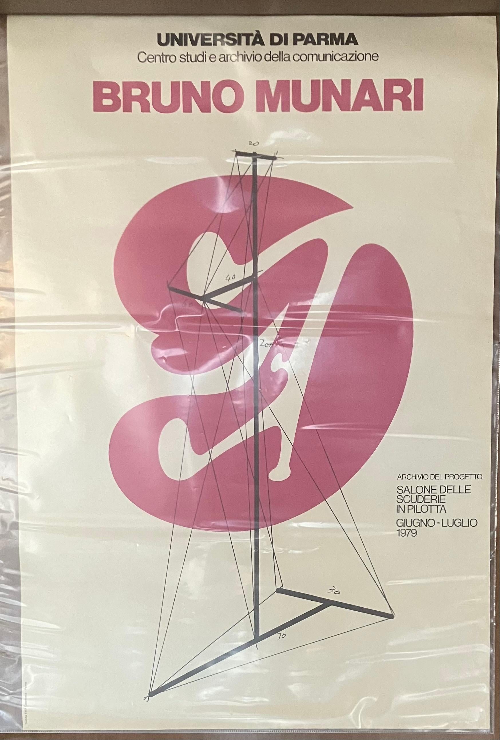 Bruno Munari, Study Center and Communication Archive Exhibition 1979. 
Poster by Bruno Munari, dating back to 1979.
Dimensions height 100cm width 60cm