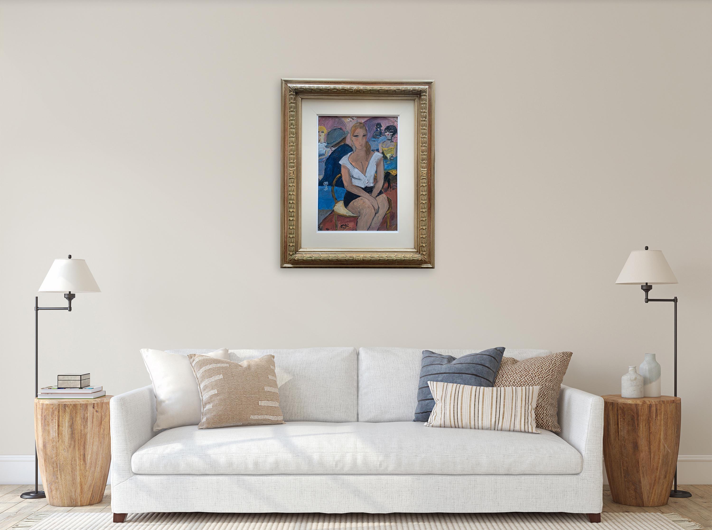Cafe By Bruno Paoli - Figurative Painting For Sale 2
