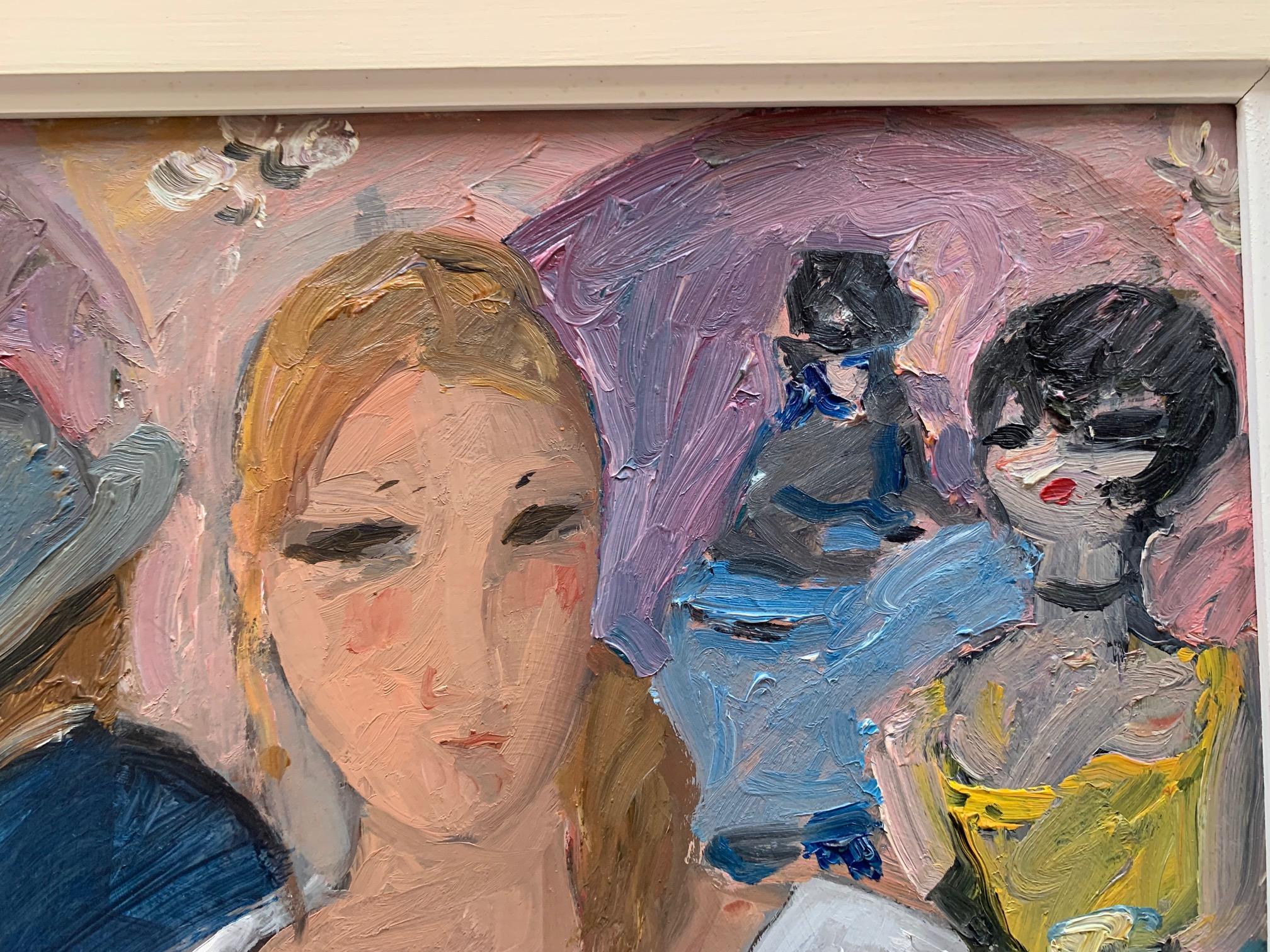 Cafe von Bruno Paoli – Figuratives Gemälde im Angebot 3