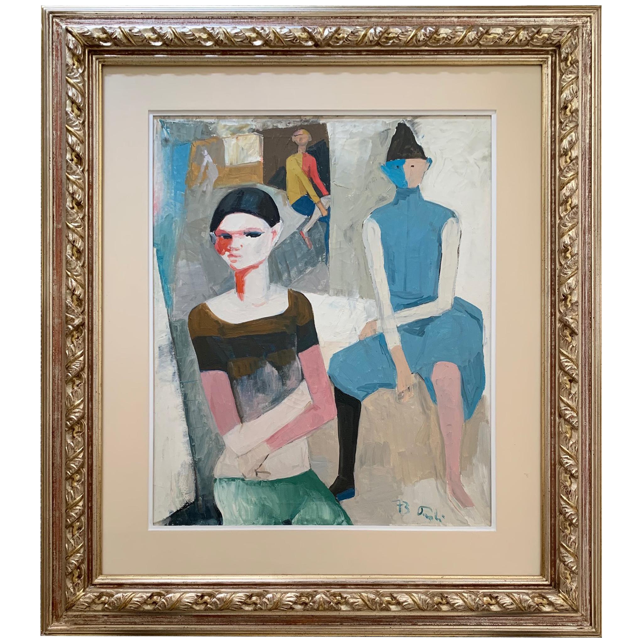 Personaggi del circo di Bruno Paoli - Pittura figurativa in vendita 1