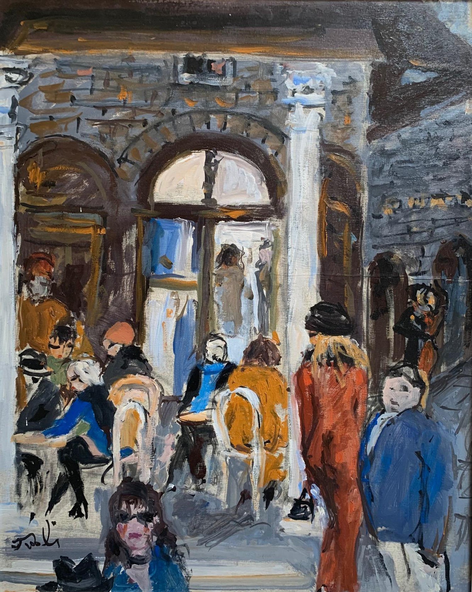 Bruno Paoli - Columns And Walls In Florence By Bruno Paoli - Figurative  Painting For Sale at 1stDibs