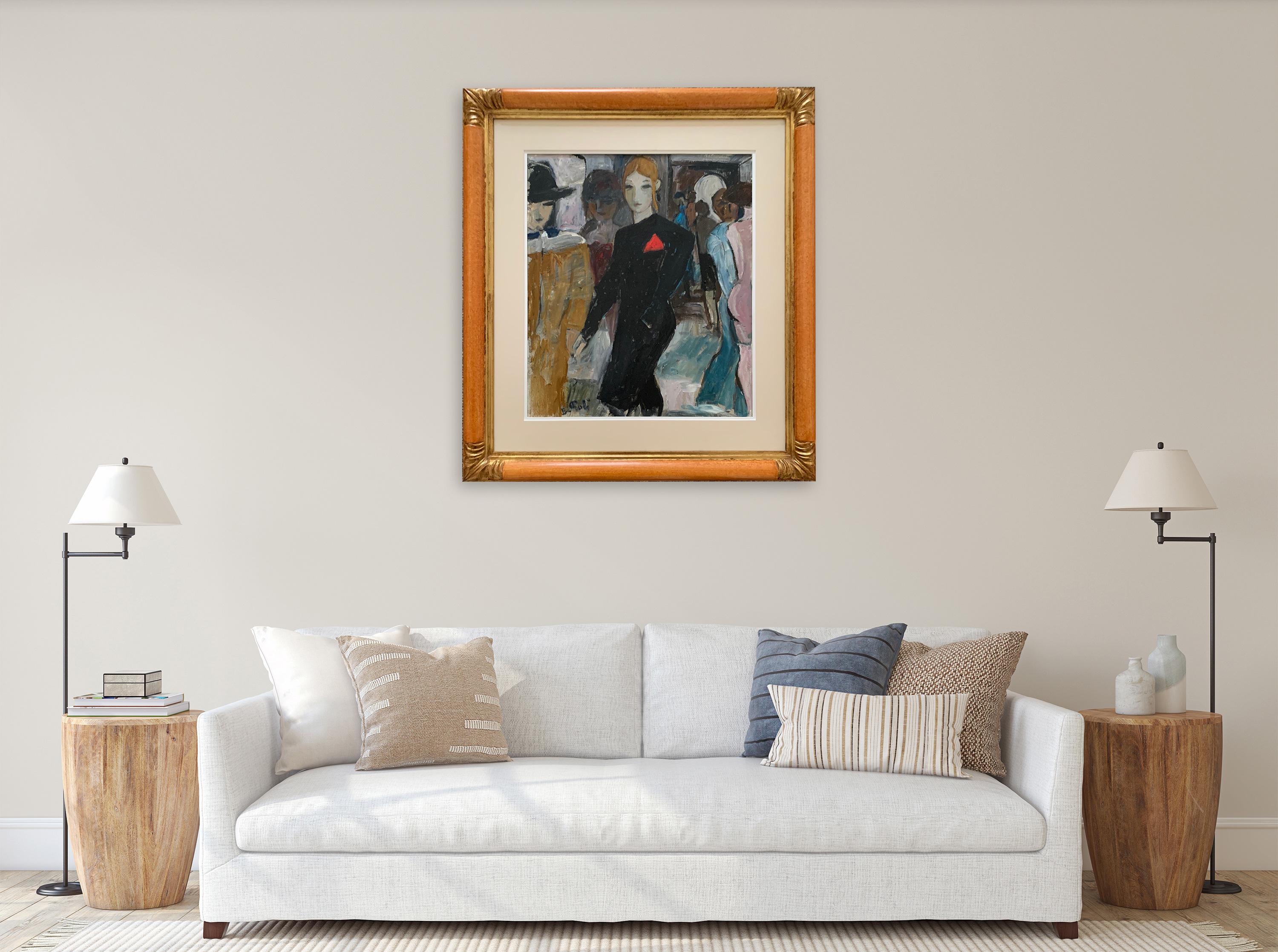 Cristina And The City By Bruno Paoli - Figurative Painting For Sale 2