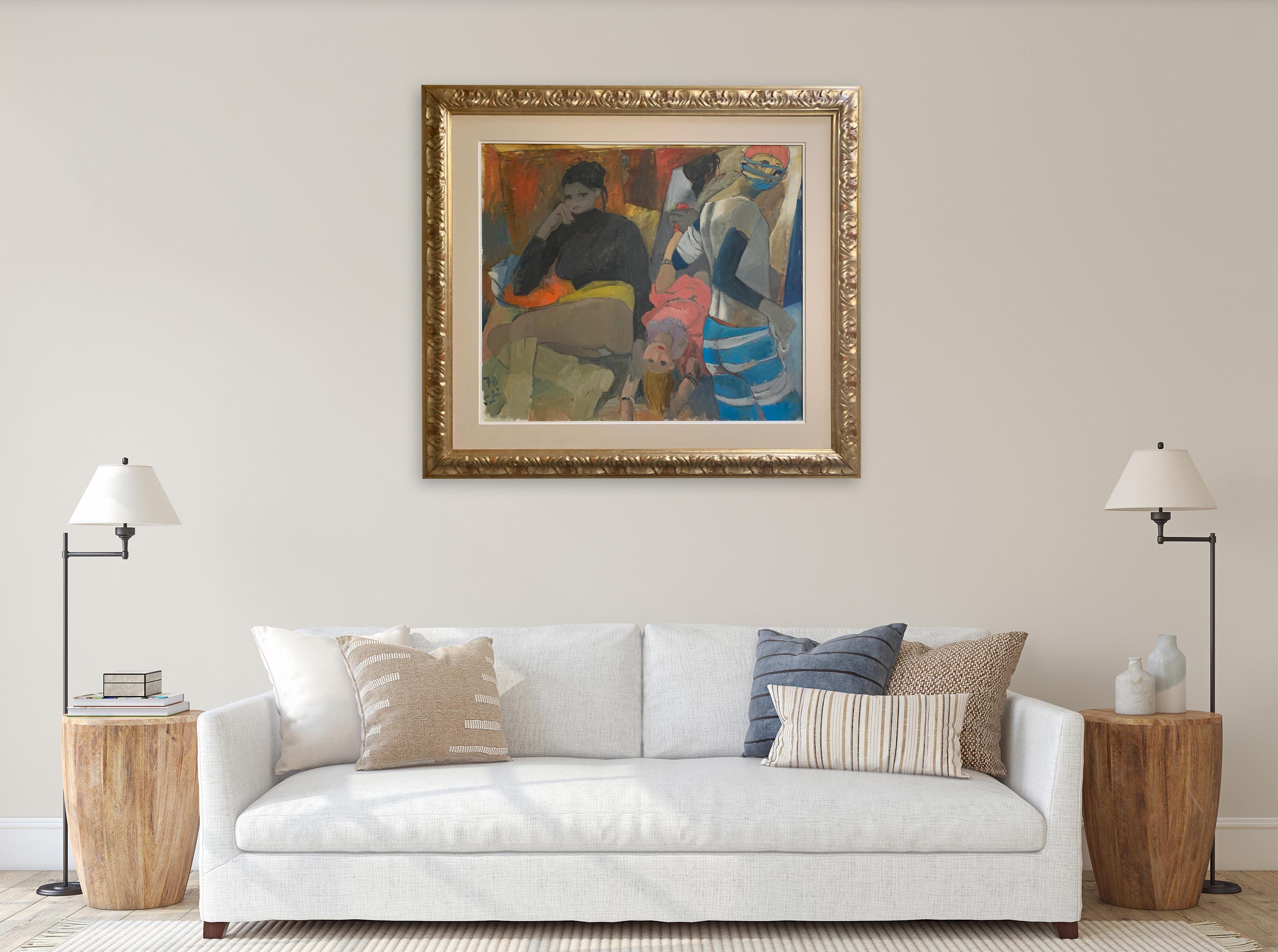 Doll In The Mirror By Bruno Paoli - Figurative Malerei im Angebot 2