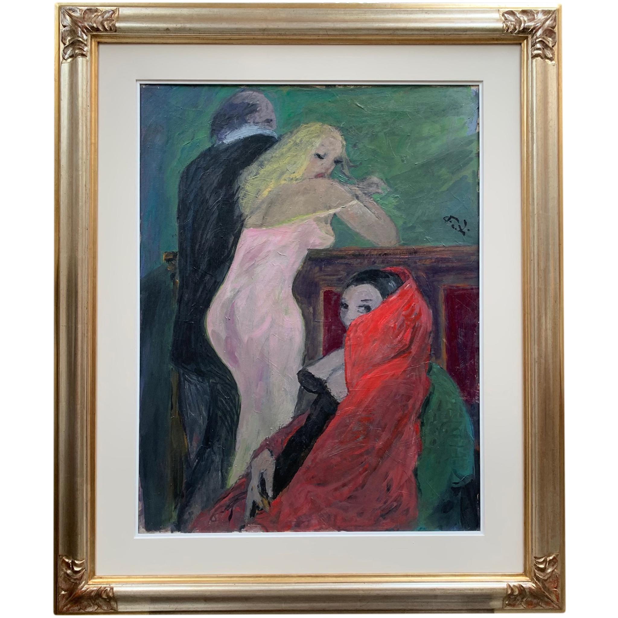 Abend von Bruno Paoli – Figuratives Gemälde im Angebot 1
