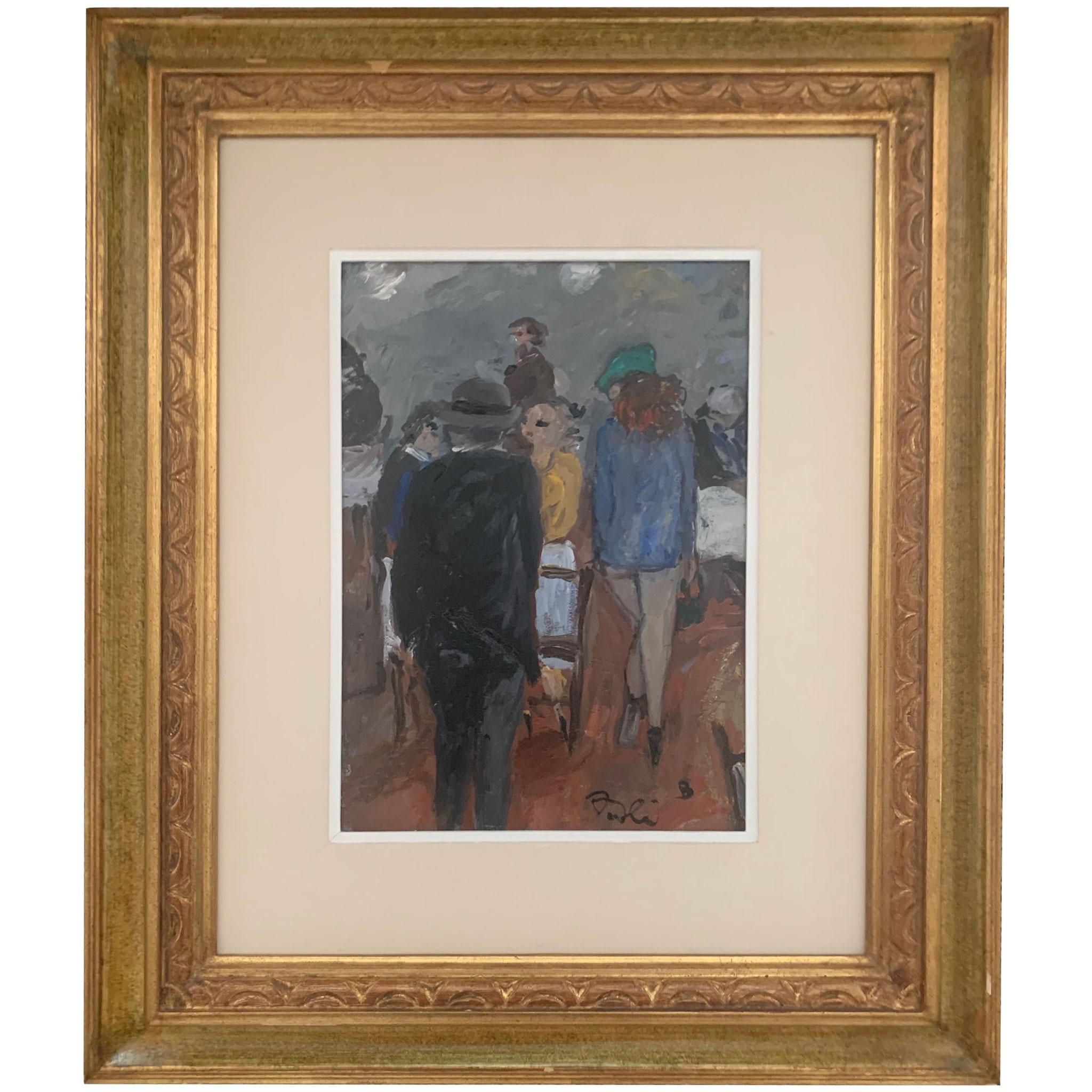 En el pequeño restaurante de Bruno Paoli - Pintura figurativa en venta 1