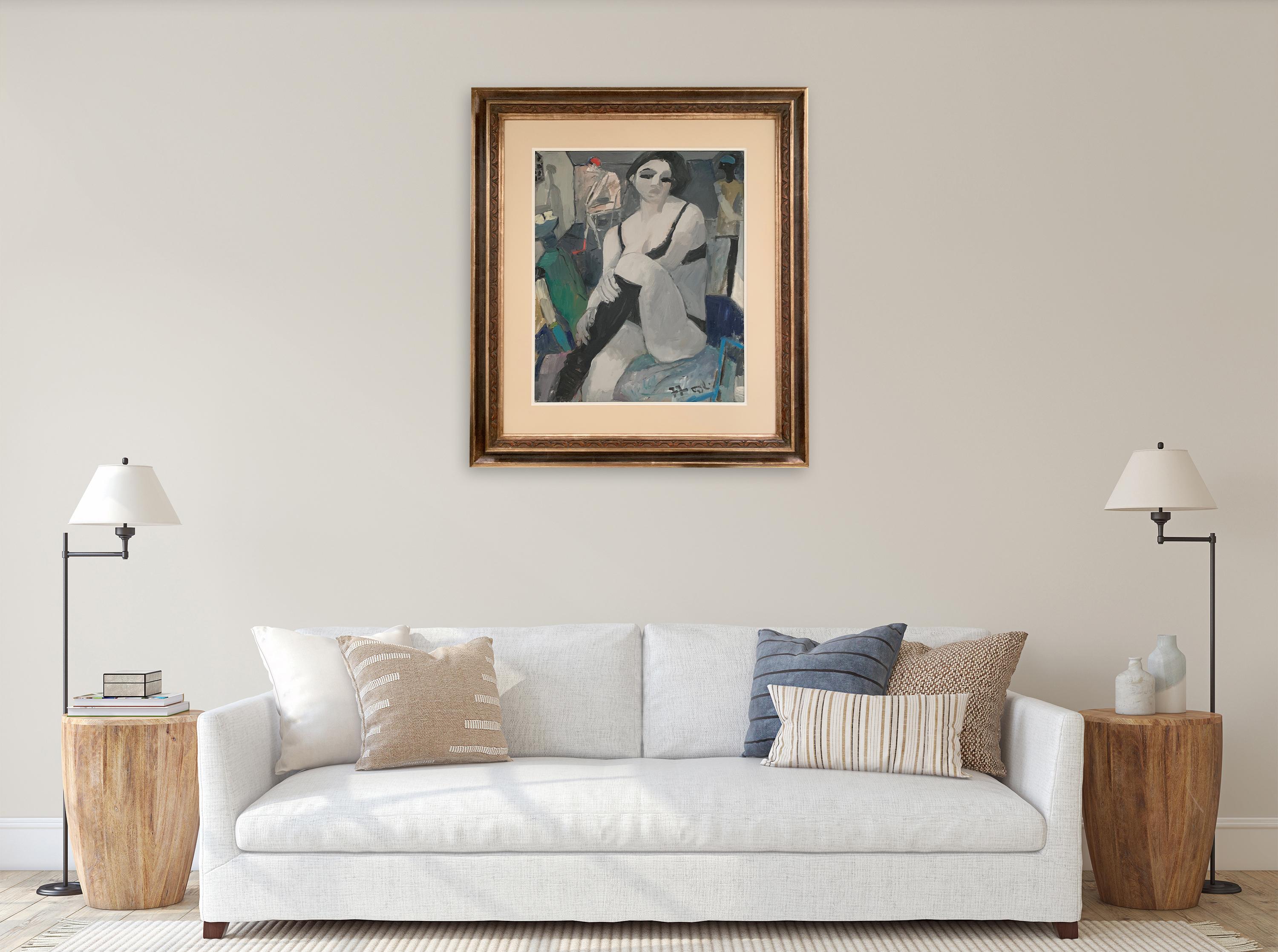 Interior Con Personajes De Bruno Paoli - Pintura Figurativa en venta 2