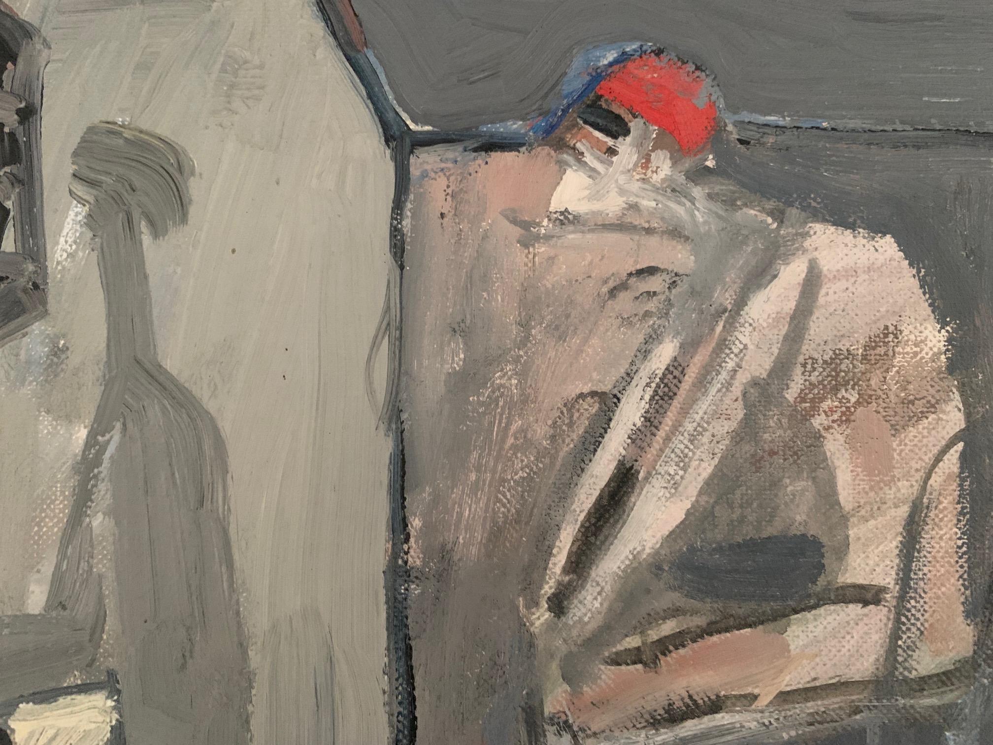 Interior Con Personajes De Bruno Paoli - Pintura Figurativa en venta 5