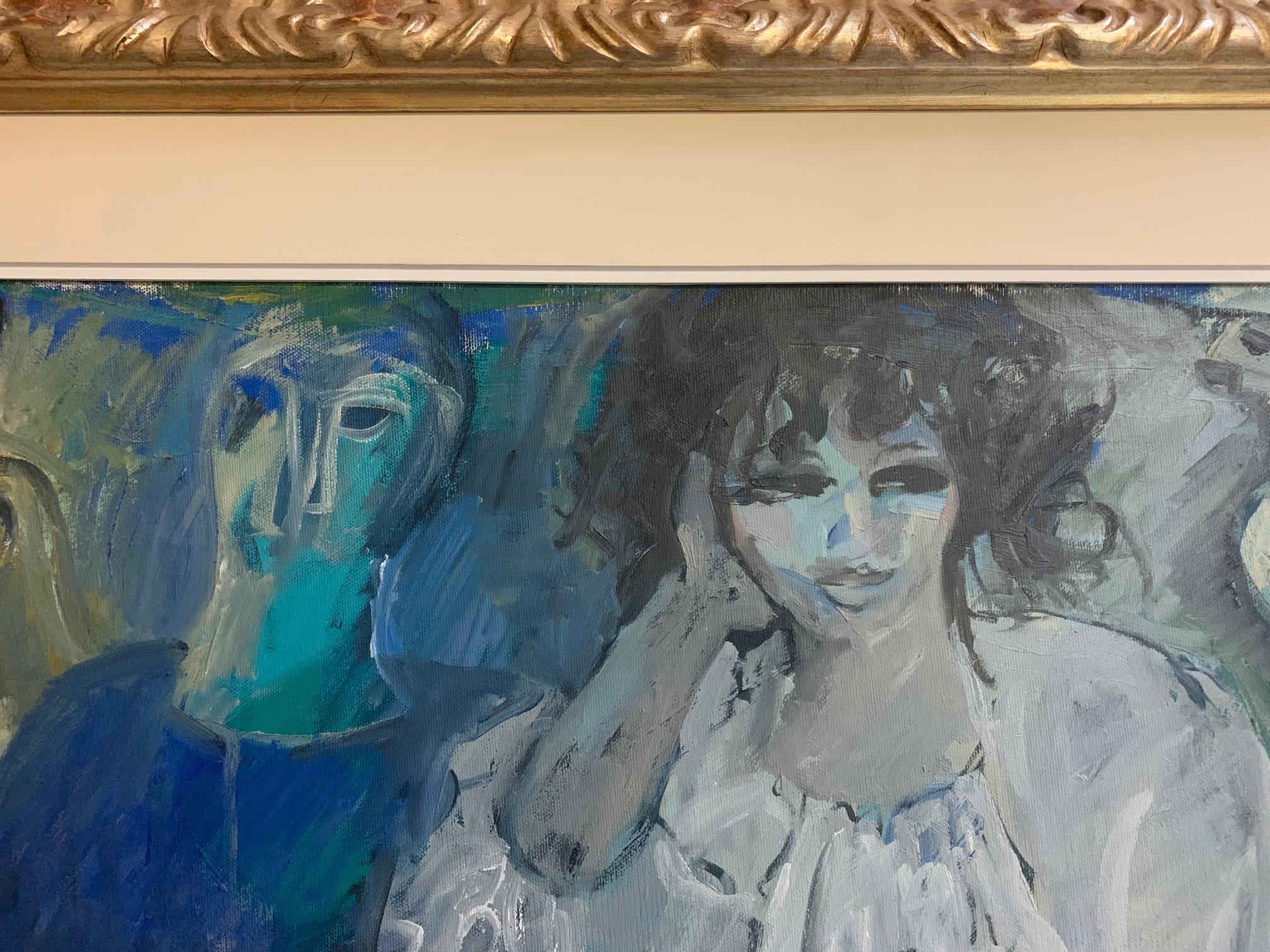 Interieur mit Figuren von Bruno Paoli – Figuratives Gemälde im Angebot 3