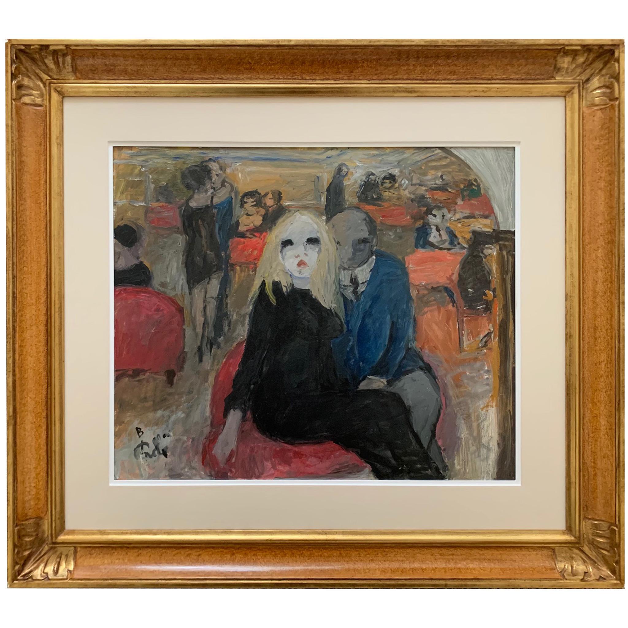 Lounge von Bruno Paoli – Figuratives Gemälde im Angebot 1