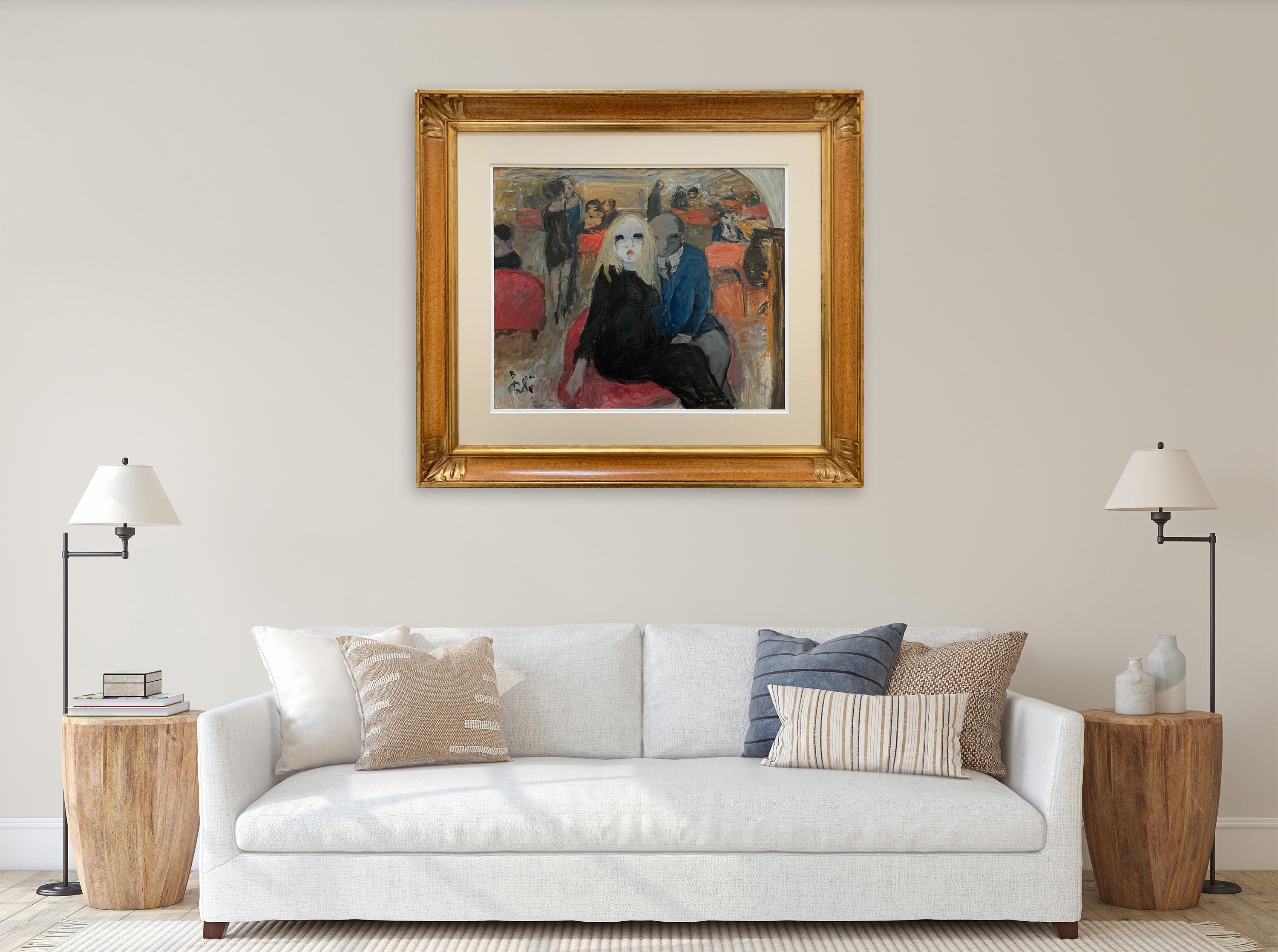Lounge von Bruno Paoli – Figuratives Gemälde im Angebot 2