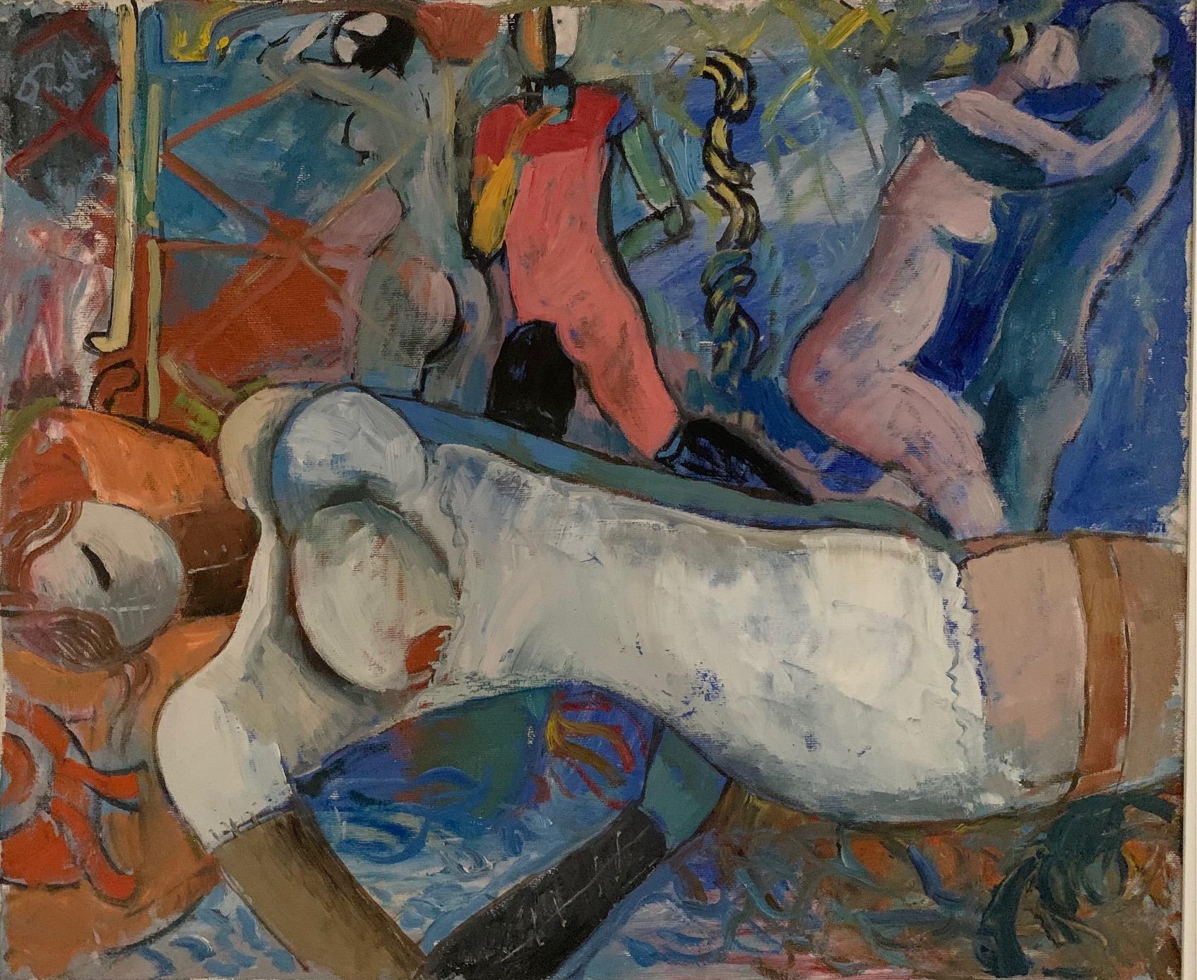 Lounge-Zeichnungsraum von Bruno Paoli – Figuratives Gemälde