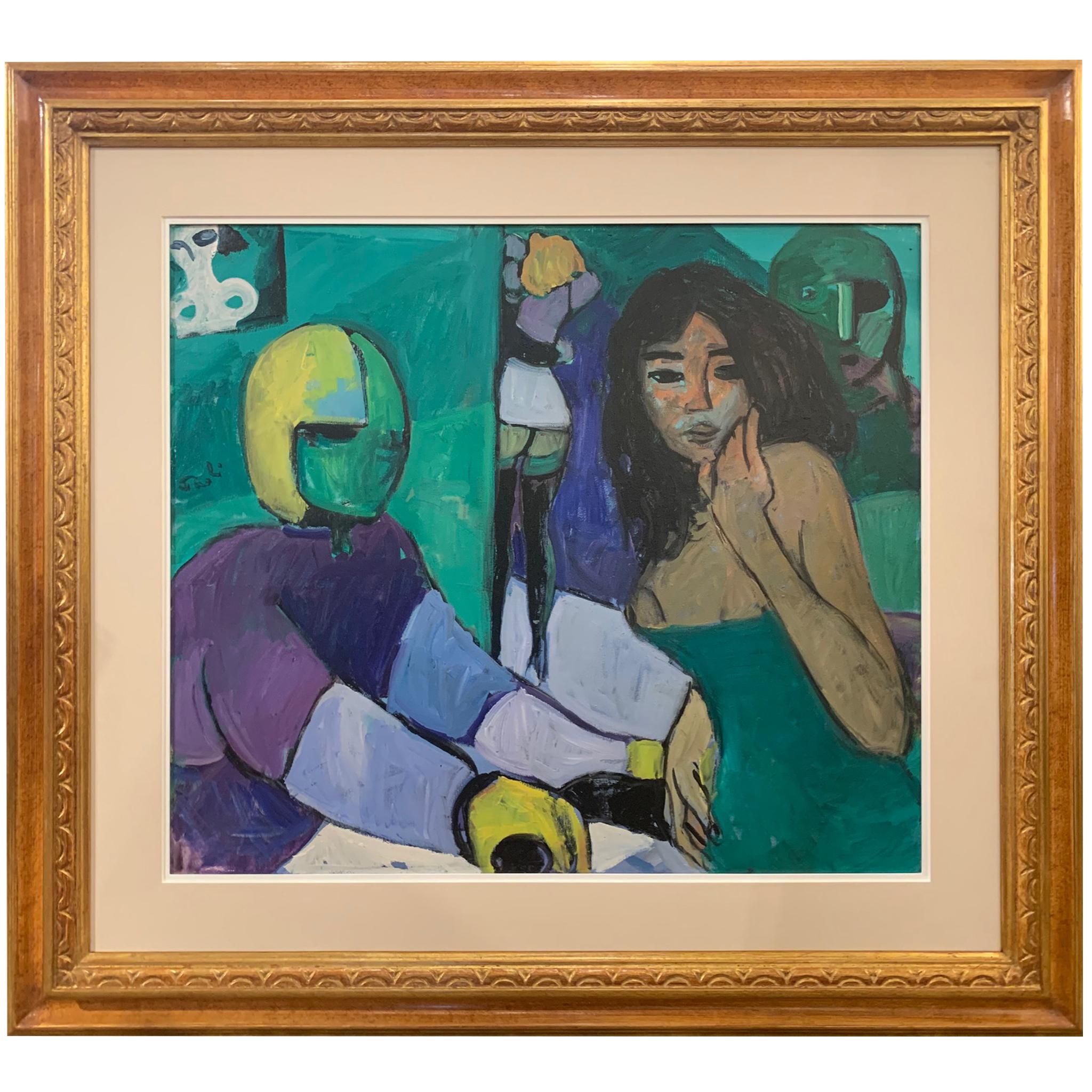 Treffen von Bruno Paoli – Figuratives Gemälde im Angebot 1
