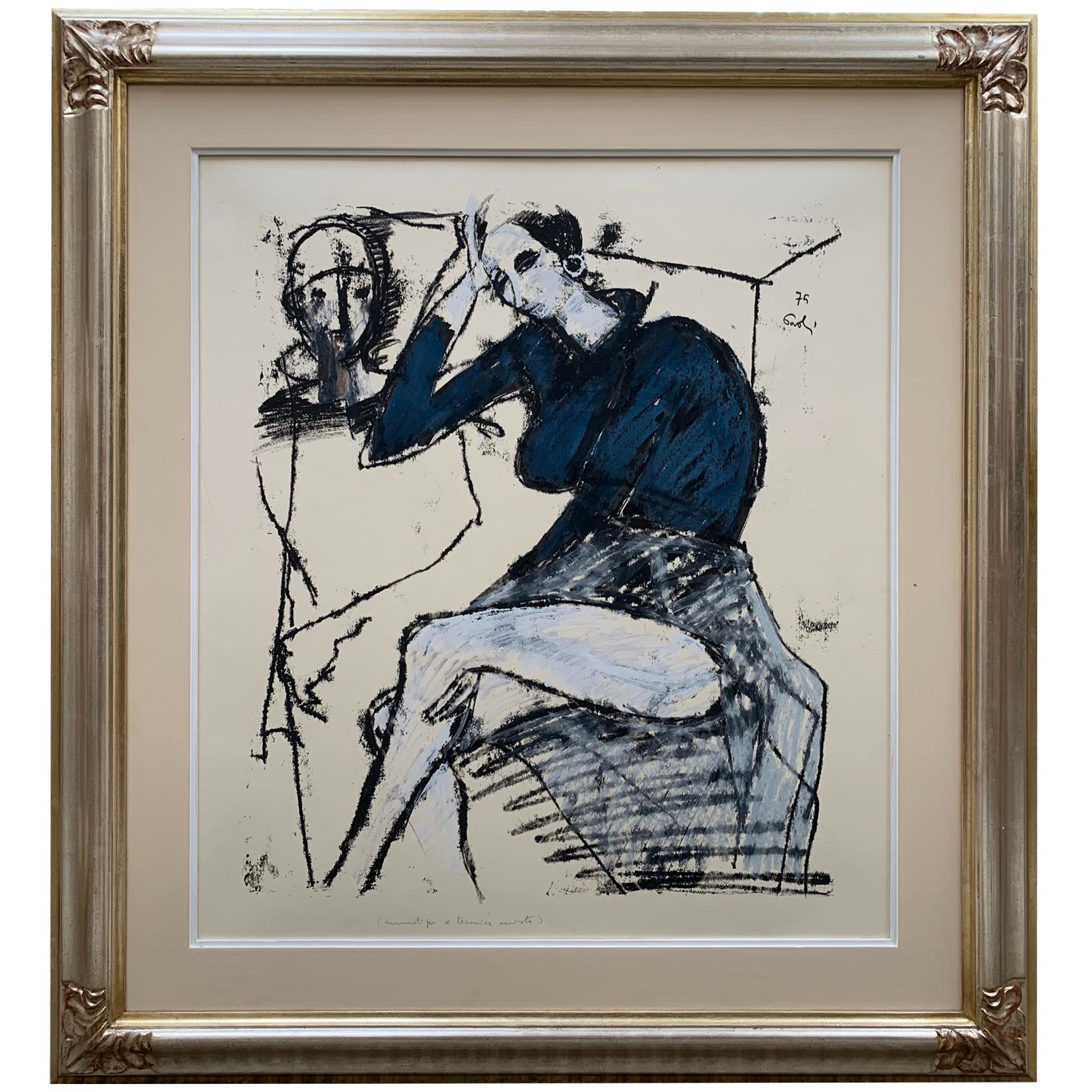 Reunión De Bruno Paoli - Pintura Figurativa en venta 1