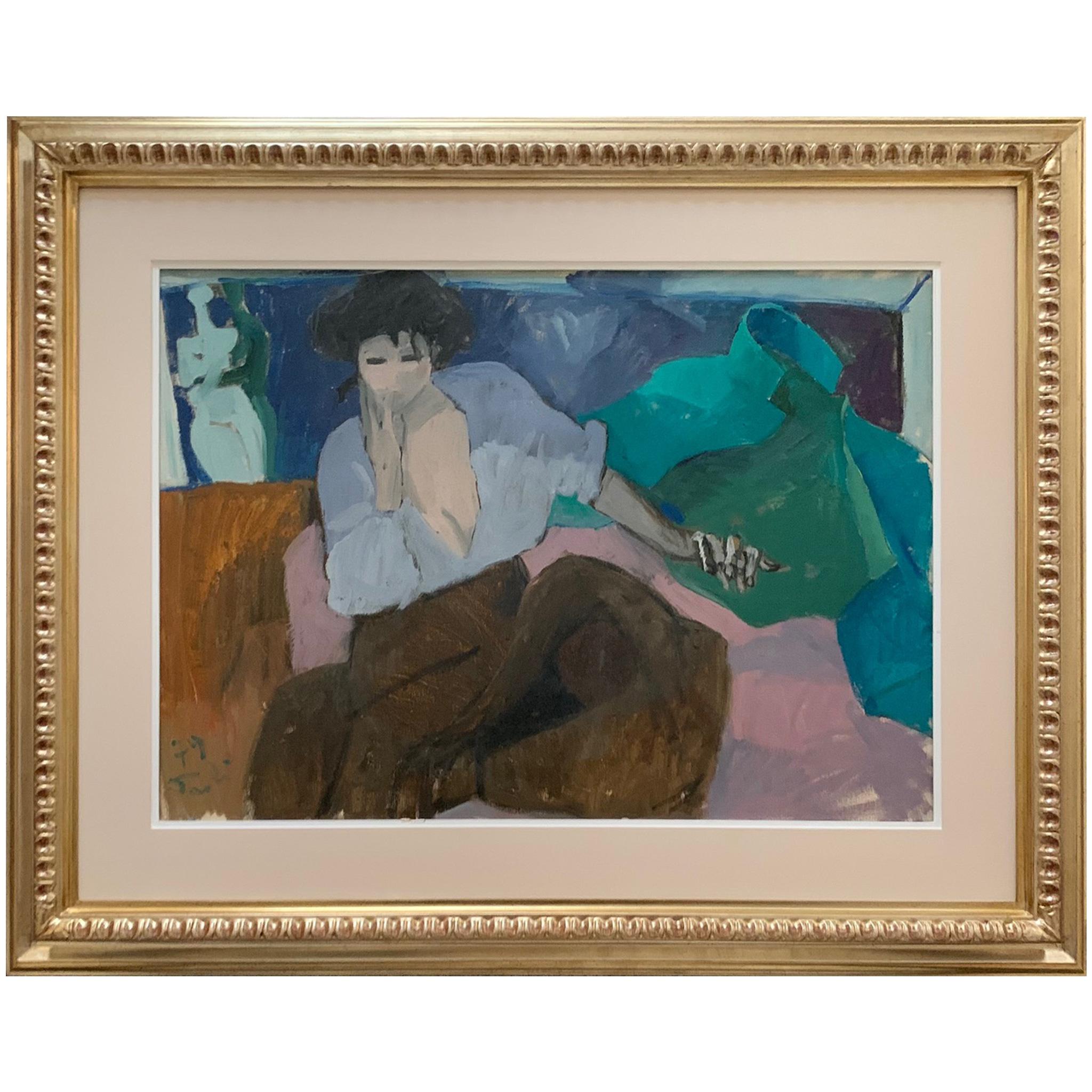 Meeting By Bruno Paoli - Figurative Painting For Sale 1