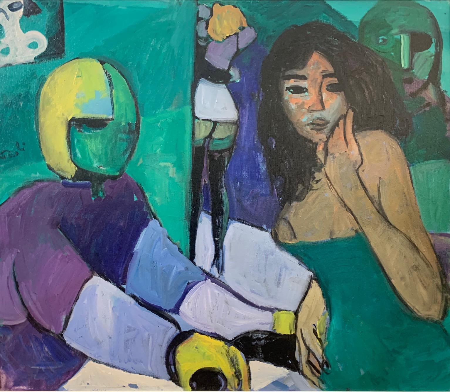 Treffen von Bruno Paoli – Figuratives Gemälde