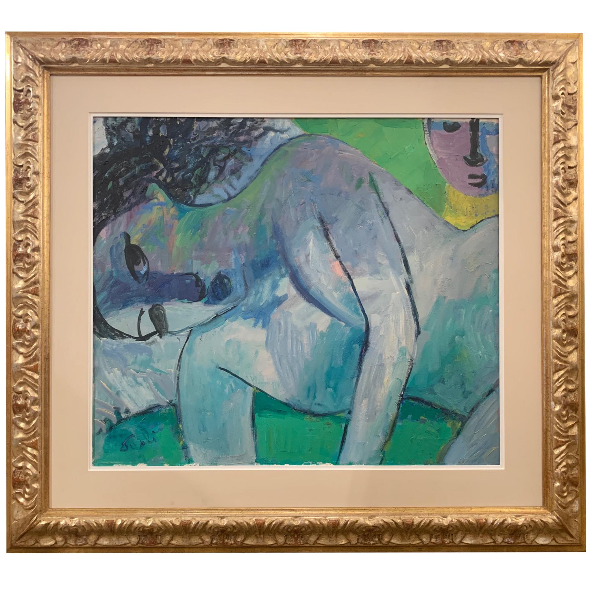 Modell und Maler von Bruno Paoli – Figuratives Gemälde im Angebot 1