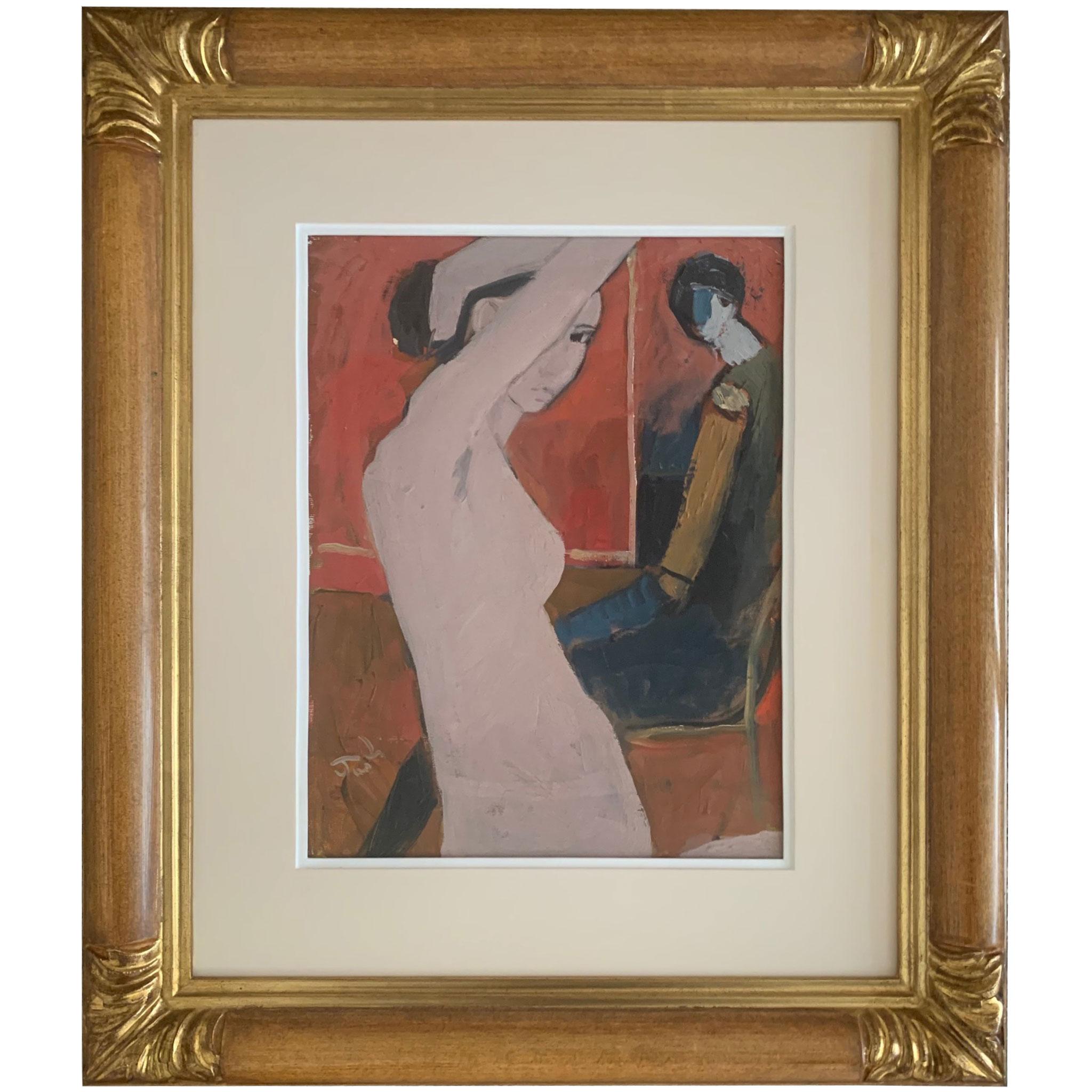 Modell und Maler von Bruno Paoli – Figuratives Gemälde im Angebot 1