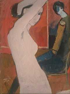 Modell und Maler von Bruno Paoli – Figuratives Gemälde