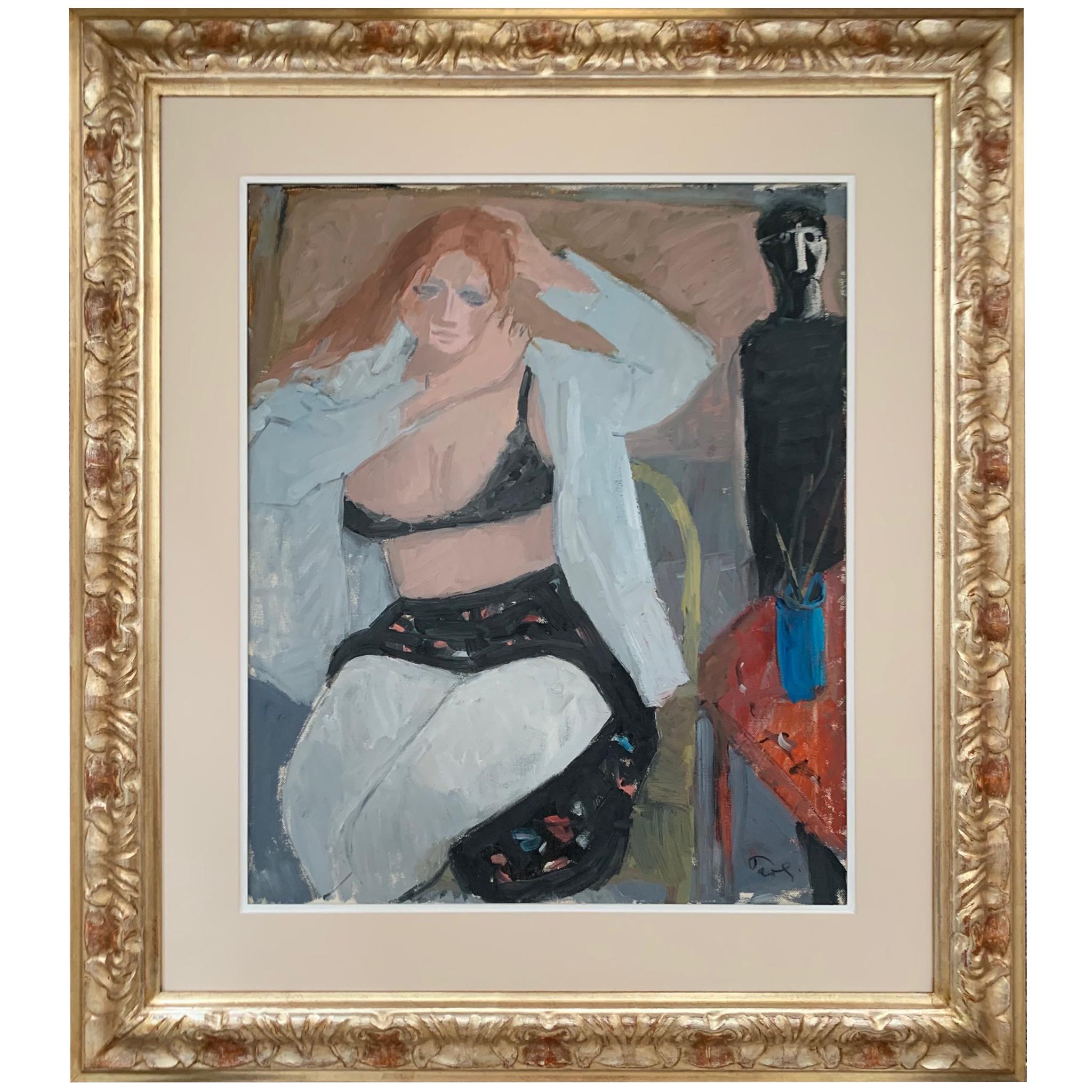 Modelo y pintor de Bruno Paoli - Pintura figurativa en venta 1