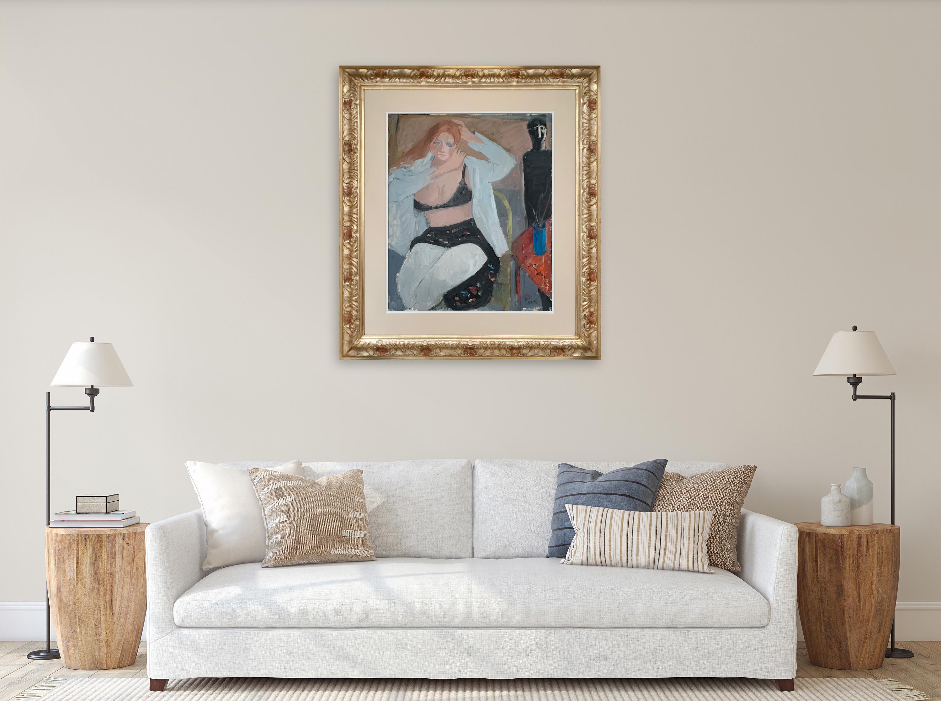 Modelo y pintor de Bruno Paoli - Pintura figurativa en venta 2