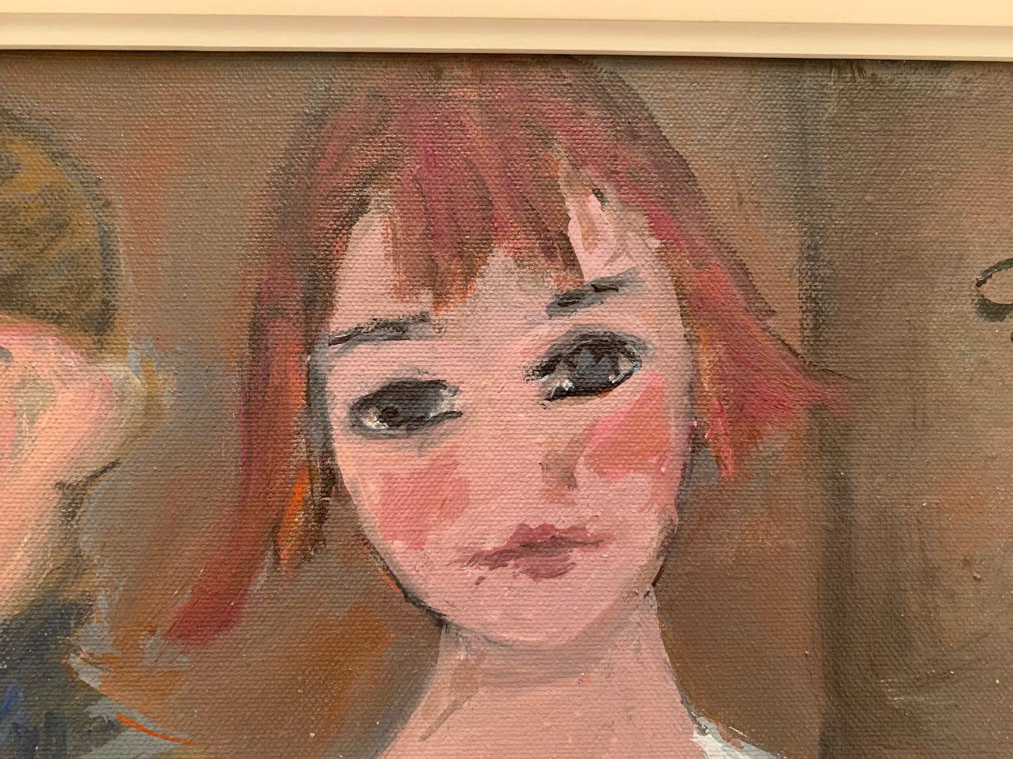 Modelo Con Pintor De Bruno Paoli - Pintura Figurativa en venta 4