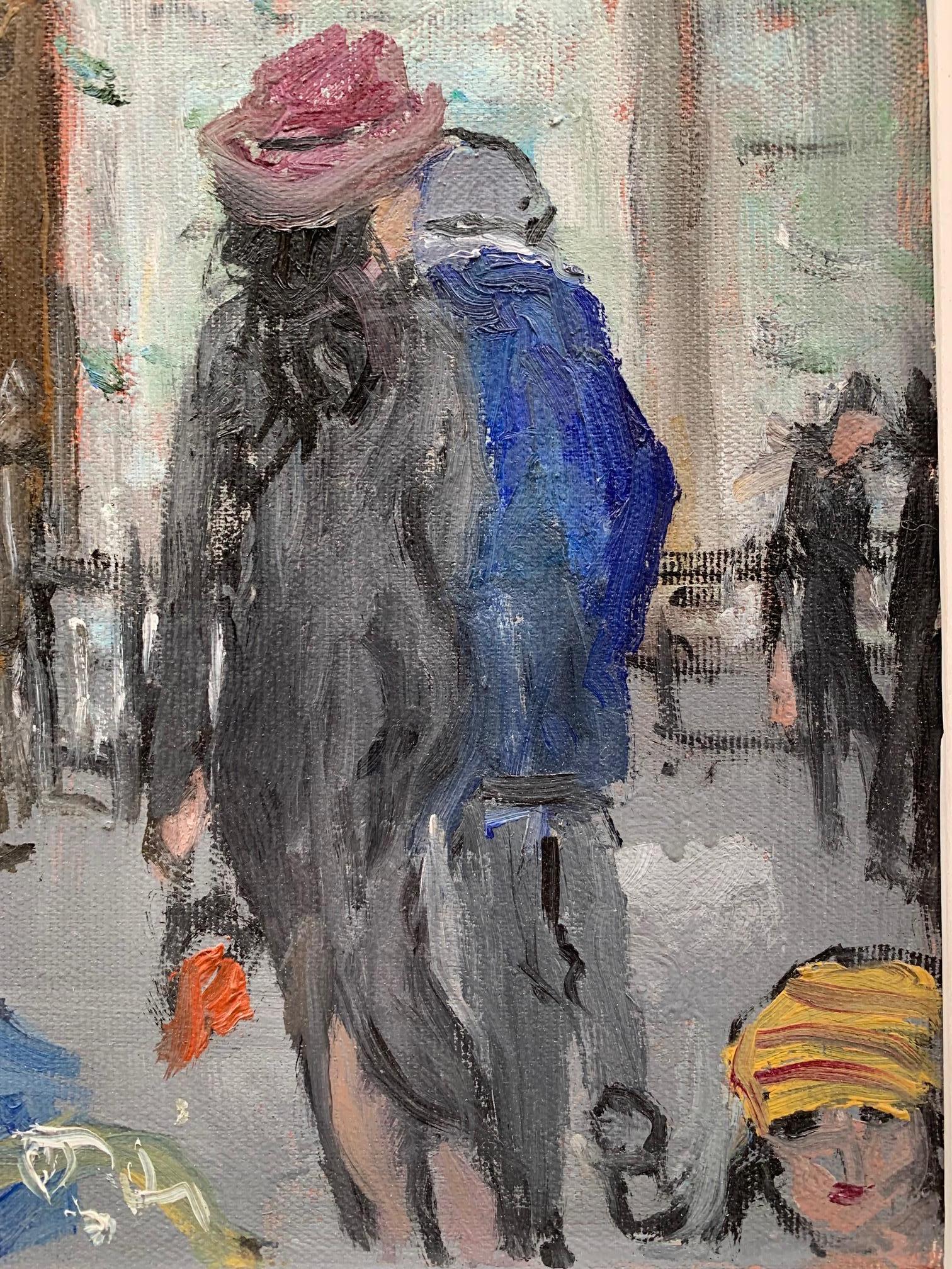 People In Florence By Bruno Paoli - Figurative Painting For Sale 3